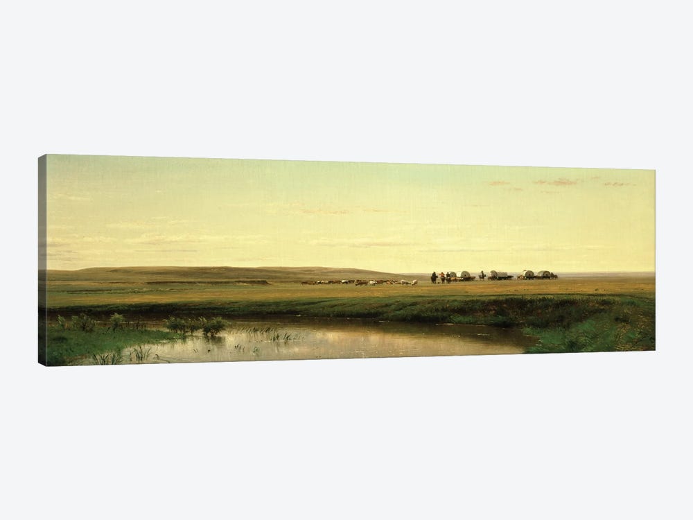 A Wagon Train on the Plains  by Thomas Worthington Whittredge 1-piece Canvas Print