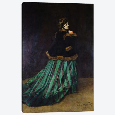 Camille, or The Woman in the Green Dress, 1866  Canvas Print #BMN478} by Claude Monet Art Print