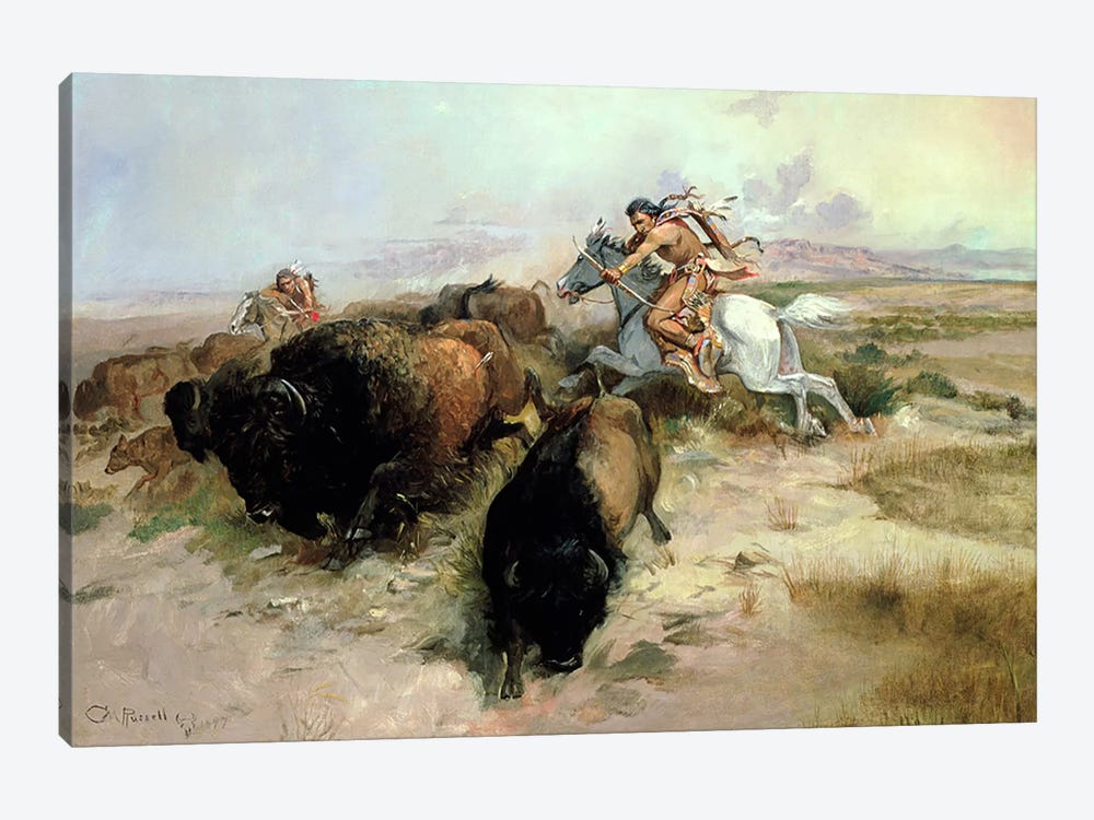 Buffalo Hunt, 1897  by Charles Marion Russell 1-piece Canvas Artwork