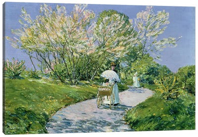A Walk in the Park  Canvas Art Print - Childe Hassam