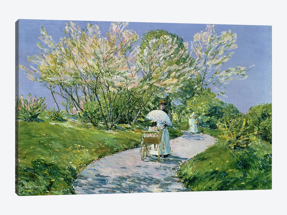 A Walk in the Park  by Childe Hassam 1-piece Canvas Art Print