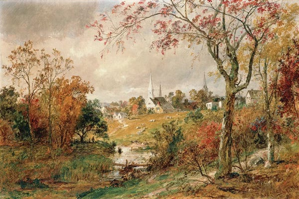 Romanticism: Autumn Landscape, Saugerties, 1886  by Jasper Francis Cropsey