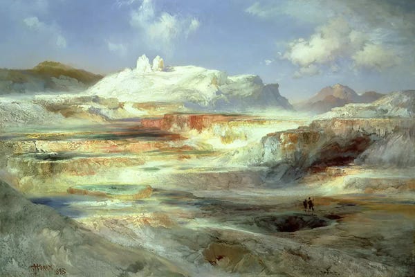 Canyons: Jupiter Terrace, Yellowstone, 1893  by Thomas Moran