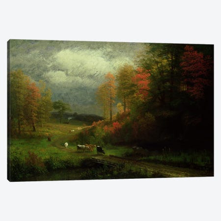 Rainy Day in Autumn, Massachusetts, 1857  Canvas Print #BMN4805} by Albert Bierstadt Art Print