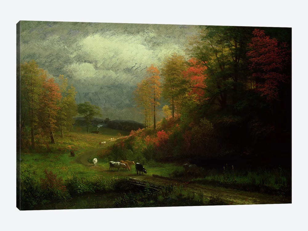 Rainy Day in Autumn, Massachusetts, 1857  by Albert Bierstadt 1-piece Canvas Art Print
