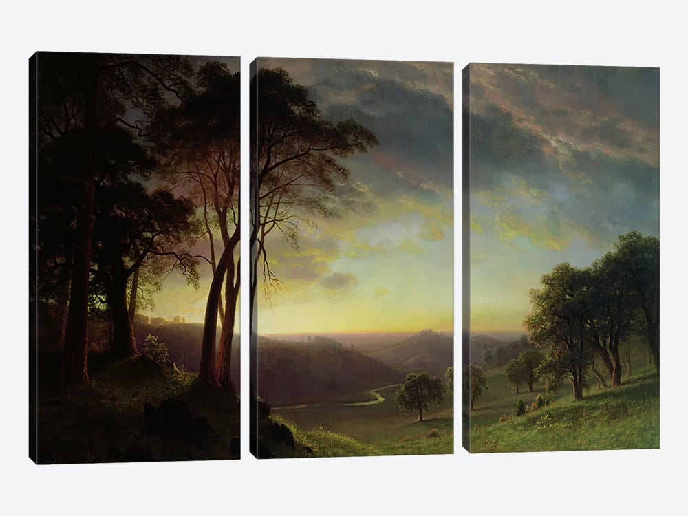 The Sacramento River Valley  by Albert Bierstadt 3-piece Canvas Artwork