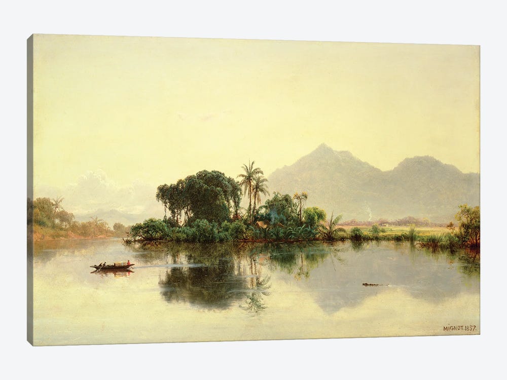 On the Orinoco, Venezuela, 1857  by Louis Remy Mignot 1-piece Canvas Print