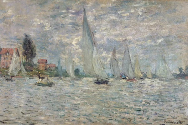 Sailboats: The Boats, or Regatta at Argenteuil, c.1874  by Claude Monet