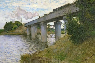 The Railway Bridge at Argenteuil, 1874  by Claude Monet canvas print