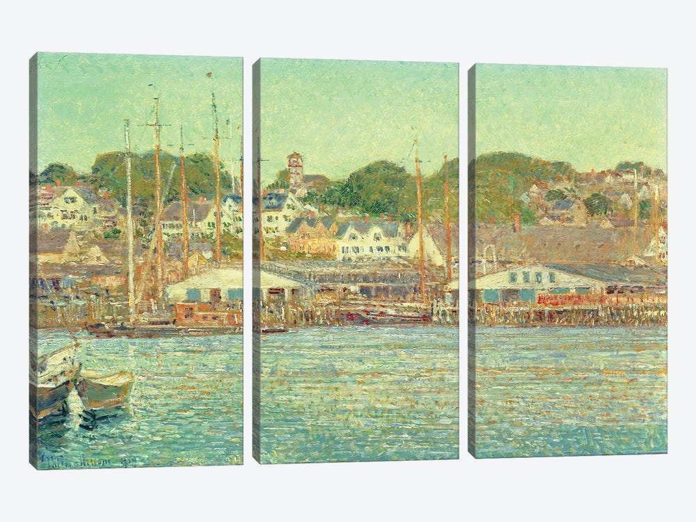 Gloucester Harbour, 1917  by Childe Hassam 3-piece Art Print