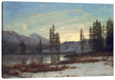 Snow in the Rockies  Canvas Art Print - Hudson River School Art