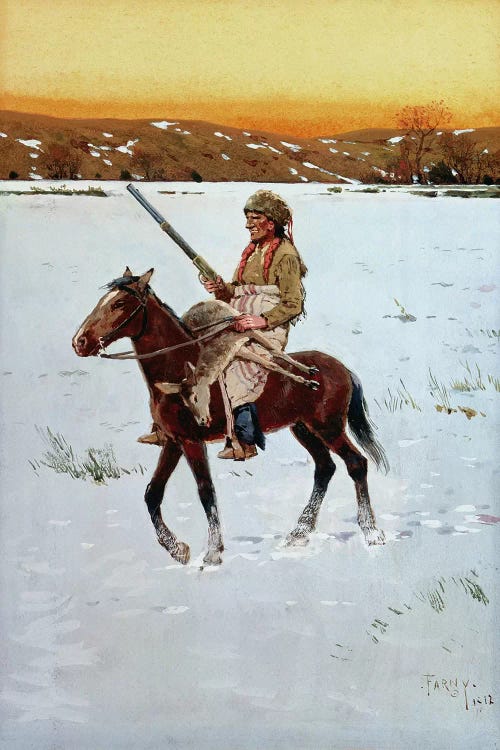 Indian Returning from the Hunt, 1912  by Henry Francois Farny wall art