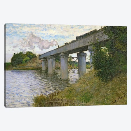The Railway Bridge at Argenteuil, 1874  Canvas Print #BMN481} by Claude Monet Canvas Art
