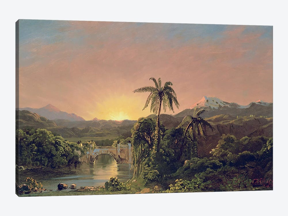 Sunset in Equador  by Frederic Edwin Church 1-piece Canvas Art