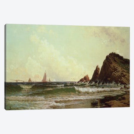 Cliffs at Cape Elizabeth, Portland Harbour, Maine, 1882  Canvas Print #BMN4821} by Alfred Thompson Bricher Canvas Artwork