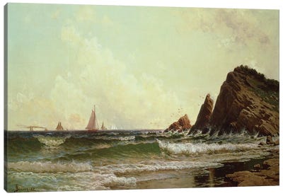 Cliffs at Cape Elizabeth, Portland Harbour, Maine, 1882  Canvas Art Print