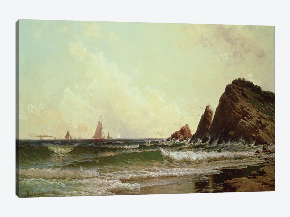 Cliffs at Cape Elizabeth, Portland Harbour, Maine, 1882  by Alfred Thompson Bricher 1-piece Canvas Print