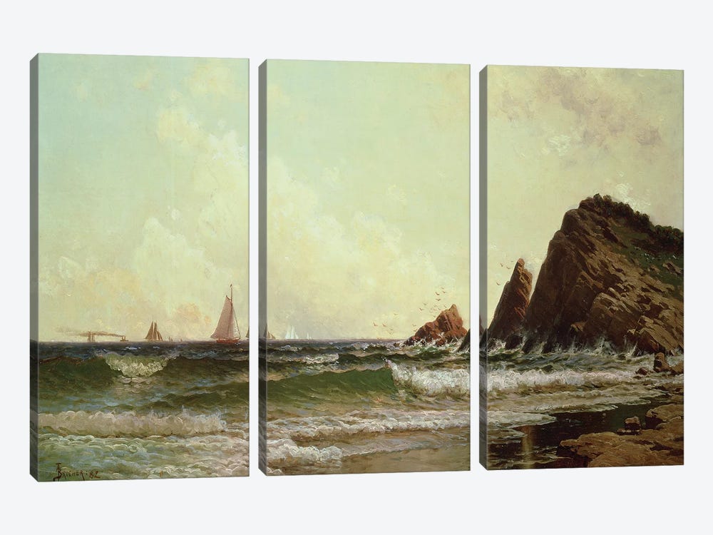 Cliffs at Cape Elizabeth, Portland Harbour, Maine, 1882  by Alfred Thompson Bricher 3-piece Canvas Art Print
