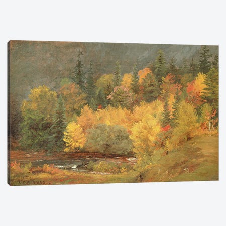 Autumn by the Brook, 1855  Canvas Print #BMN4822} by Jasper Francis Cropsey Canvas Wall Art