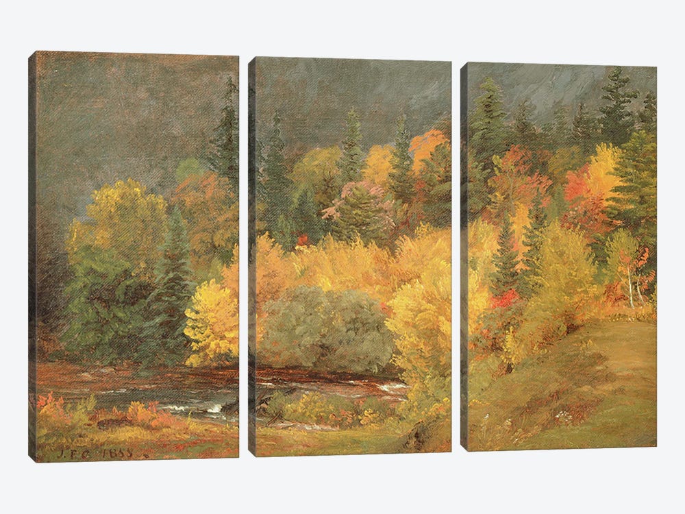Autumn by the Brook, 1855  by Jasper Francis Cropsey 3-piece Canvas Art