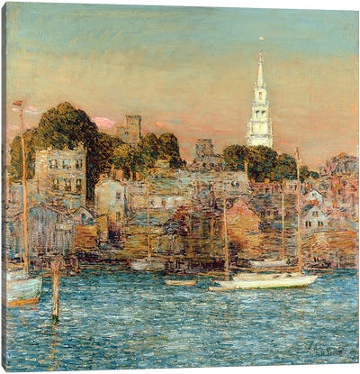 October Sundown, Newport, 1901  Canvas Art Print - Childe Hassam