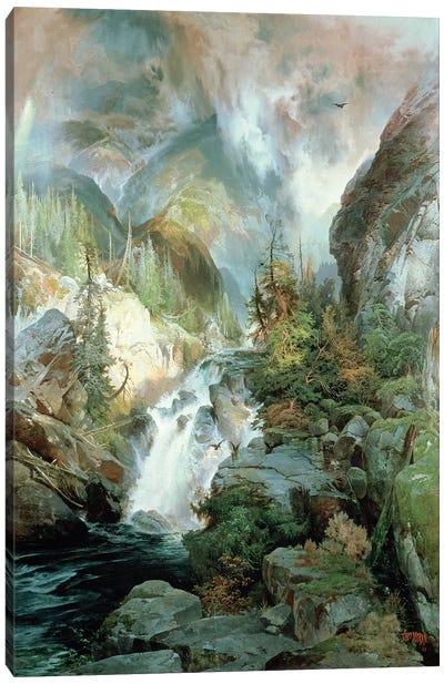 Children of the Mountain, 1866  Canvas Art Print - Waterfall Art