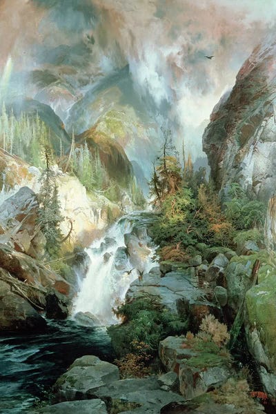 Hudson River School: Children of the Mountain, 1866  by Thomas Moran