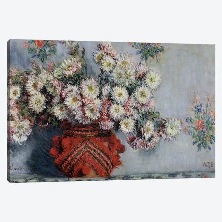 Chrysanthemums, 1878  Canvas Print #BMN482} by Claude Monet Canvas Wall Art