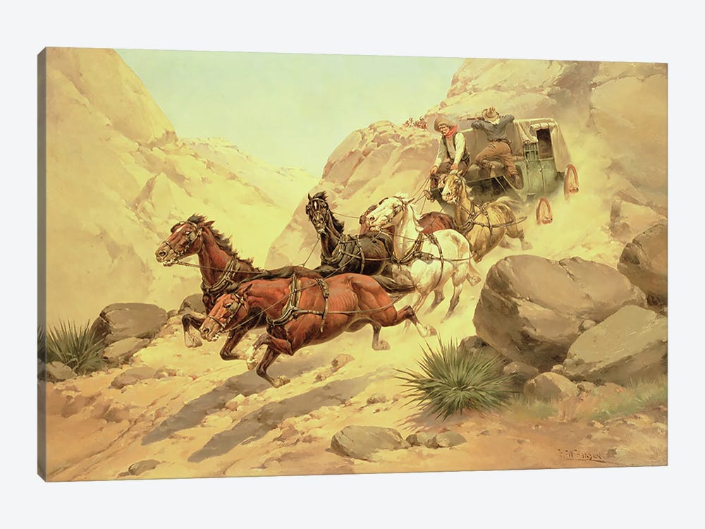Attack on the Stagecoach  1-piece Canvas Wall Art