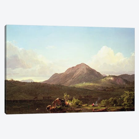 Camp Fire in the Maine Wilderness  Canvas Print #BMN4833} by Frederic Edwin Church Canvas Print