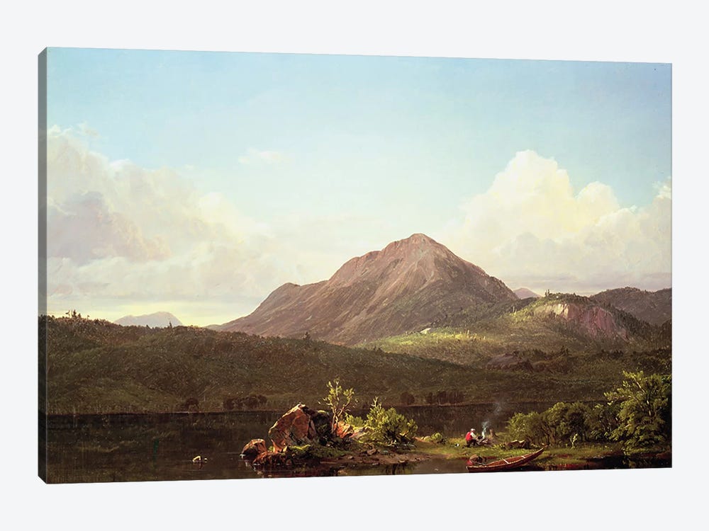 Camp Fire in the Maine Wilderness  by Frederic Edwin Church 1-piece Canvas Artwork