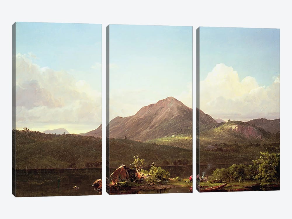 Camp Fire in the Maine Wilderness  by Frederic Edwin Church 3-piece Canvas Artwork