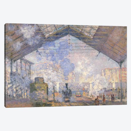 The Gare St. Lazare, 1877  Canvas Print #BMN483} by Claude Monet Canvas Art