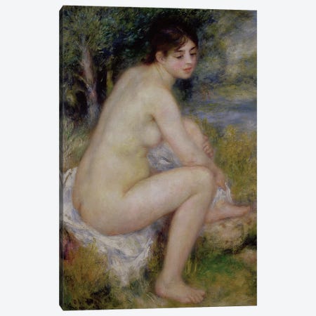 Nude in a Landscape, 1883  Canvas Print #BMN487} by Pierre-Auguste Renoir Canvas Art Print