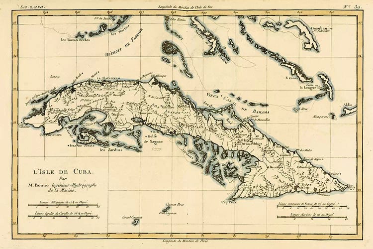 Cuba by Charles Marie Rigobert Bonne wall art