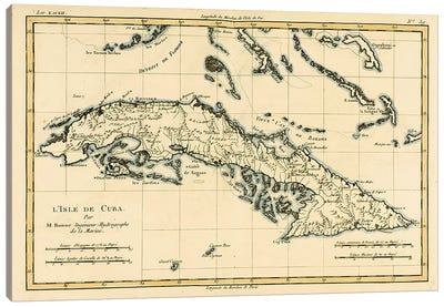 Cuba Canvas Art Print - Antique Maps
