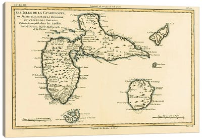 The Islands of Guadeloupe, Marie-Galante, La Desirade, and the Isles des Saintes, French colonies in the Antilles Canvas Art Print