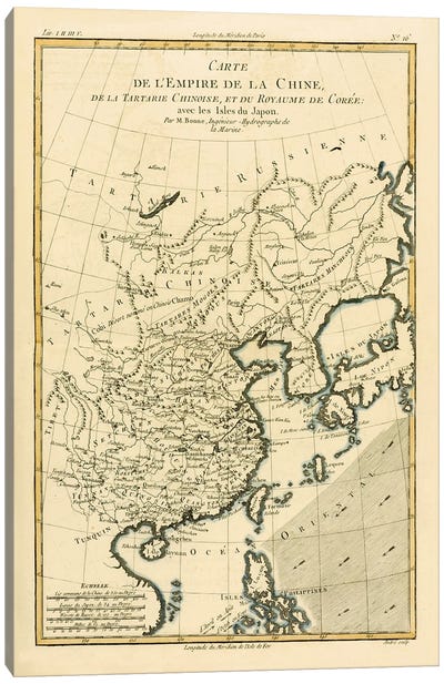 The Chinese Empire, Chinese Tartary and the Kingdom of Korea, with the Islands of Japan Canvas Art Print