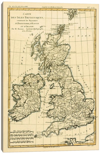The British Isles, Including the Kingdoms of England, Scotland and Ireland Canvas Art Print - Scotland