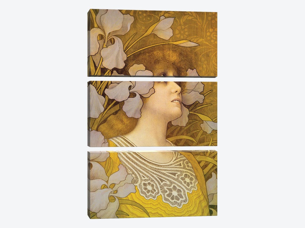 Sarah Bernhardt  by Paul Berthon 3-piece Canvas Art