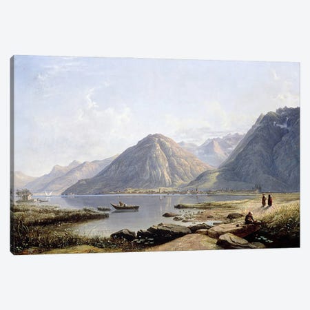 View of Lake Geneva with the Town of Villeneuve, 1836  Canvas Print #BMN4901} by Francis Danby Art Print