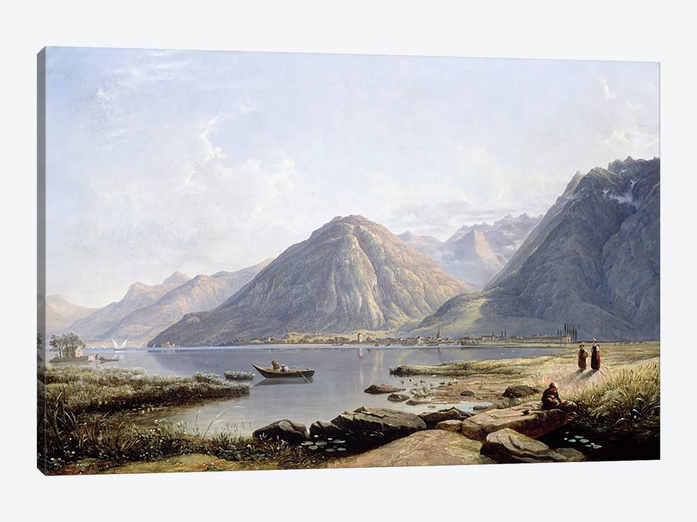 View of Lake Geneva with the Town of Villeneuve, 1836  by Francis Danby 1-piece Canvas Art