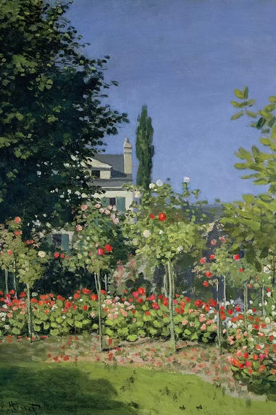 Flowering Garden at Sainte-Adresse, c.1866  by Claude Monet metal wall art