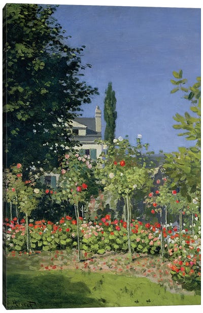 Flowering Garden at Sainte-Adresse, c.1866  Canvas Art Print - Claude Monet