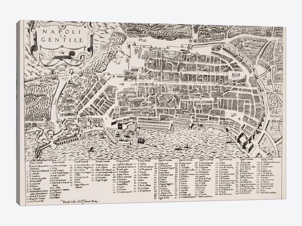Map of Naples, c.1600  by Italian School 1-piece Art Print