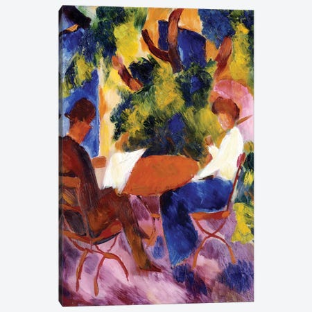 At the Garden Table, 1914  Canvas Print #BMN4953} by August Macke Canvas Artwork