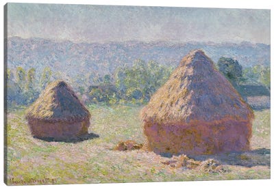 Grainstacks at the end of the Summer, Morning effect, 1891  Canvas Art Print - Normandy