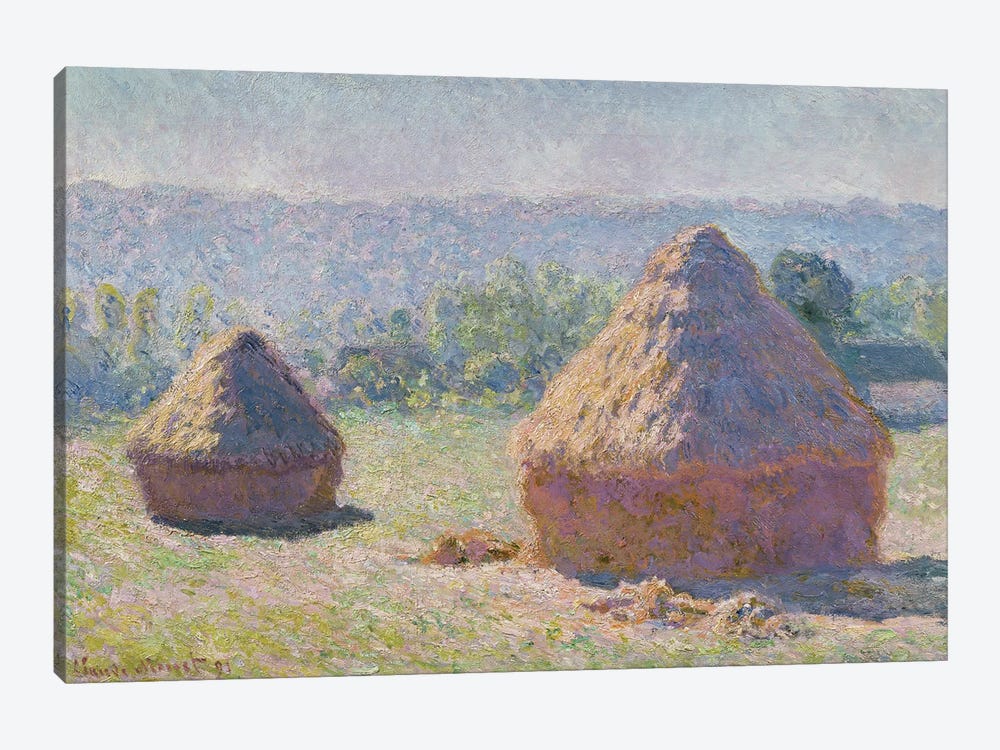 Grainstacks at the end of the Summer, Morning effect, 1891  1-piece Canvas Wall Art