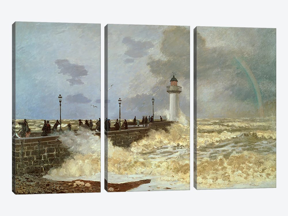 The Quay at Le Havre, 1868  by Claude Monet 3-piece Canvas Wall Art