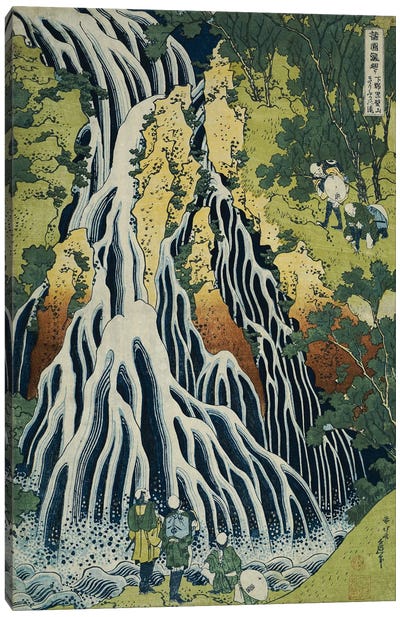 The Kirifuri Waterfall At Mt. Kurokami In Shimotsuke Province (Private Collection) Canvas Art Print - Waterfall Art